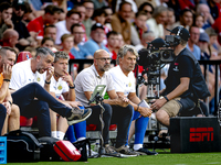 PSV trainer Peter Bosz during the match between PSV and Go Ahead Eagles at the Philips Stadium for the Dutch Eredivisie 4th round season 202...