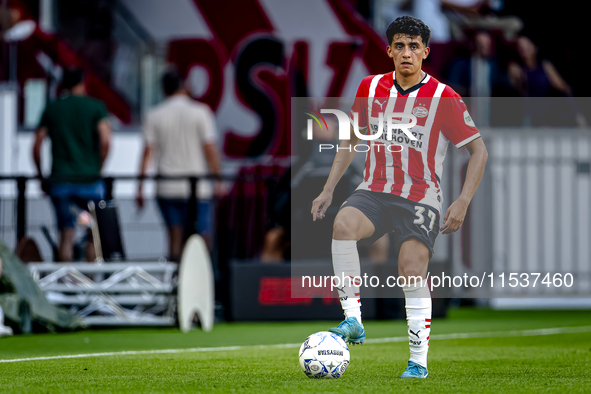 PSV player Richard Ledezma during the match between PSV and Go Ahead Eagles at the Philips Stadium for the Dutch Eredivisie 4th round season...