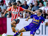 During the match between PSV and Go Ahead Eagles at the Philips Stadium for the Dutch Eredivisie 4th round season 2024-2025 in Eindhoven, Ne...