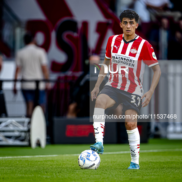 PSV player Richard Ledezma during the match between PSV and Go Ahead Eagles at the Philips Stadium for the Dutch Eredivisie 4th round season...