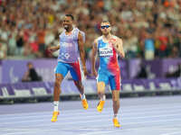 Timothee Adolphe of France in action in Men's 400m - T11 Final during the Paris 2024 Paralympic Games at Stade de France on September 1, 202...