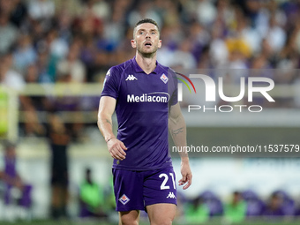 Robin Gosens of ACF Fiorentina looks dejected during the Serie A Enilive match between ACF Fiorentina and AC Monza at Stadio Artemio Franchi...