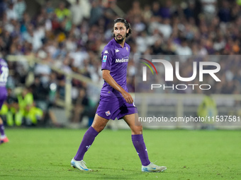 Yacine Adly of ACF Fiorentina looks on during the Serie A Enilive match between ACF Fiorentina and AC Monza at Stadio Artemio Franchi on Sep...