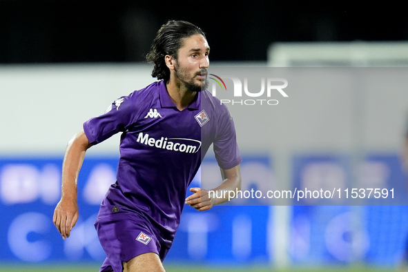 Yacine Adly of ACF Fiorentina looks on during the Serie A Enilive match between ACF Fiorentina and AC Monza at Stadio Artemio Franchi on Sep...