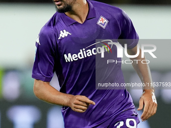 Yacine Adly of ACF Fiorentina looks on during the Serie A Enilive match between ACF Fiorentina and AC Monza at Stadio Artemio Franchi on Sep...