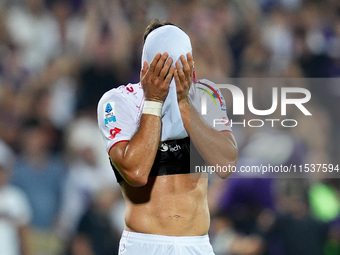 Pablo Mari' of AC Monza looks dejected during the Serie A Enilive match between ACF Fiorentina and AC Monza at Stadio Artemio Franchi on Sep...