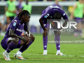 Moise Kean of ACF Fiorentina looks dejected during the Serie A Enilive match between ACF Fiorentina and AC Monza at Stadio Artemio Franchi o...