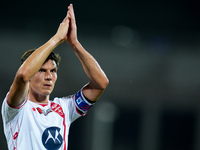 Matteo Pessina of AC Monza applauds his supporters during the Serie A Enilive match between ACF Fiorentina and AC Monza at Stadio Artemio Fr...