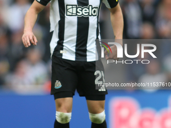 Newcastle United's Tino Livramento during the Premier League match between Newcastle United and Tottenham Hotspur at St. James's Park in New...