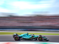 Lance Stroll of Canada drives the (18) Aston Martin Aramco F1 Team AMR24 during the Race of the Formula 1 Pirelli Gran Premio d'Italia 2024...