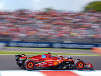 Carlos Sainz of Spain drives the (55) Scuderia Ferrari SF-24 during the Race of the Formula 1 Pirelli Gran Premio d'Italia 2024 in Monza, It...