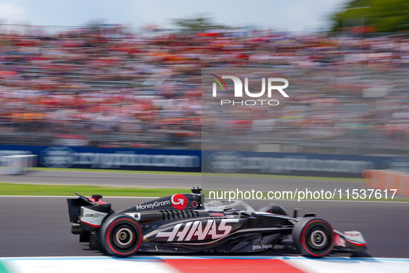 Kevin Magnussen of Denmark drives the (20) MoneyGram Haas F1 Team VF-24 during the Race of the Formula 1 Pirelli Gran Premio d'Italia 2024 i...