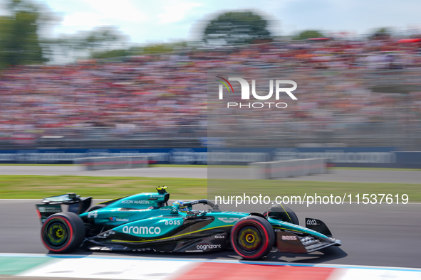 Fernando Alonso of Spain drives the (14) Aston Martin Aramco F1 Team AMR24 during the Race of the Formula 1 Pirelli Gran Premio d'Italia 202...