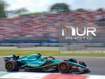 Fernando Alonso of Spain drives the (14) Aston Martin Aramco F1 Team AMR24 during the Race of the Formula 1 Pirelli Gran Premio d'Italia 202...