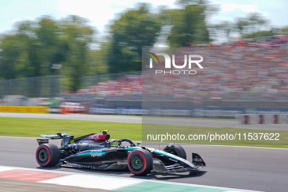 Lewis Hamilton of the United Kingdom drives the (44) Mercedes-AMG PETRONAS F1 Team W15 during the Race of the Formula 1 Pirelli Gran Premio...