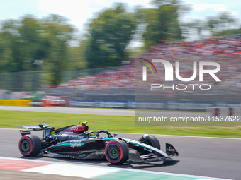 Lewis Hamilton of the United Kingdom drives the (44) Mercedes-AMG PETRONAS F1 Team W15 during the Race of the Formula 1 Pirelli Gran Premio...