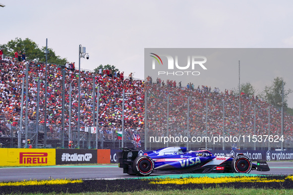 Daniel Ricciardo of Australia drives the (03) Visa Cash App RB Formula One Team VCARB 01 during the Race of the Formula 1 Pirelli Gran Premi...