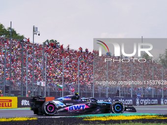 Pierre Gasly of France drives the (10) BWT Alpine F1 Team A524 during the Race of the Formula 1 Pirelli Gran Premio d'Italia 2024 in Monza,...