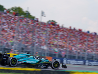 Lance Stroll of Canada drives the (18) Aston Martin Aramco F1 Team AMR24 during the Race of the Formula 1 Pirelli Gran Premio d'Italia 2024...