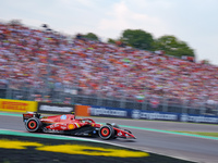 Carlos Sainz of Spain drives the (55) Scuderia Ferrari SF-24 during the Race of the Formula 1 Pirelli Gran Premio d'Italia 2024 in Monza, It...