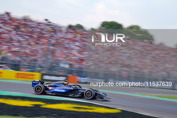 Franco Colapinto of Argentina drives the (43) Williams Racing during the Race of the Formula 1 Pirelli Gran Premio d'Italia 2024 in Monza, I...