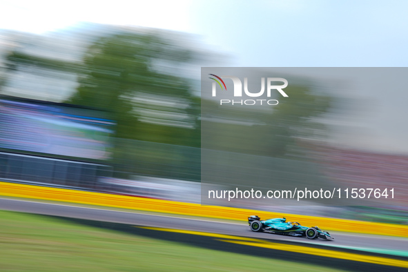 Fernando Alonso of Spain drives the (14) Aston Martin Aramco F1 Team AMR24 during the Race of the Formula 1 Pirelli Gran Premio d'Italia 202...