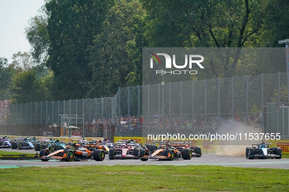 The race starts during the Formula 1 Pirelli Gran Premio d'Italia 2024 in Monza, Italy, on September 1, 2024. 