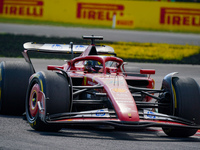 Charles Leclerc of Monaco drives the (16) Scuderia Ferrari SF-24 during the Race of the Formula 1 Pirelli Gran Premio d'Italia 2024 in Monza...