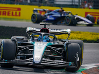 George Russell of the United Kingdom drives the (63) Mercedes-AMG PETRONAS F1 Team W15 during the Race of the Formula 1 Pirelli Gran Premio...