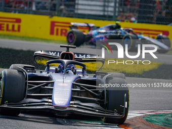 Alexander Albon of Thailand drives the (23) Williams Racing during the Race of the Formula 1 Pirelli Gran Premio d'Italia 2024 in Monza, Ita...