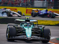 Fernando Alonso of Spain drives the (14) Aston Martin Aramco F1 Team AMR24 during the Race of the Formula 1 Pirelli Gran Premio d'Italia 202...