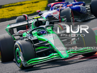 Zhou Guanyu of China drives the (24) Stake F1 Team Kick Sauber C44 during the Race of the Formula 1 Pirelli Gran Premio d'Italia 2024 in Mon...