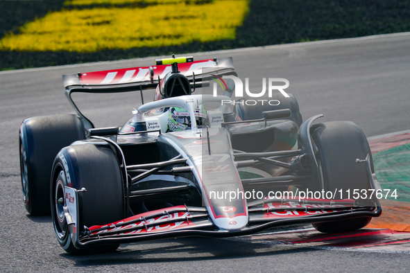 Nico Hulkenberg of Germany drives the (27) MoneyGram Haas F1 Team VF-24 during the Race of the Formula 1 Pirelli Gran Premio d'Italia 2024 i...