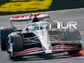 Nico Hulkenberg of Germany drives the (27) MoneyGram Haas F1 Team VF-24 during the Race of the Formula 1 Pirelli Gran Premio d'Italia 2024 i...