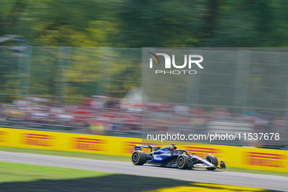 Alexander Albon of Thailand drives the (23) Williams Racing during the Race of the Formula 1 Pirelli Gran Premio d'Italia 2024 in Monza, Ita...