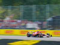 Carlos Sainz of Spain drives the (55) Scuderia Ferrari SF-24 during the Race of the Formula 1 Pirelli Gran Premio d'Italia 2024 in Monza, It...