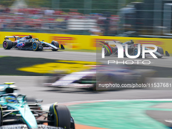 Esteban Ocon of France drives the (31) BWT Alpine F1 Team A524 and Pierre Gasly of France drives the (10) BWT Alpine F1 Team A524 during the...