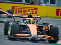 Lando Norris of the United Kingdom drives the (04) McLaren F1 Team MCL38 during the Race of the Formula 1 Pirelli Gran Premio d'Italia 2024...