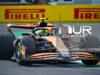 Lando Norris of the United Kingdom drives the (04) McLaren F1 Team MCL38 during the Race of the Formula 1 Pirelli Gran Premio d'Italia 2024...