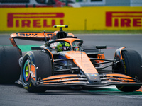 Lando Norris of the United Kingdom drives the (04) McLaren F1 Team MCL38 during the Race of the Formula 1 Pirelli Gran Premio d'Italia 2024...