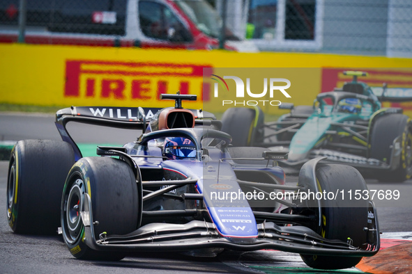 Alexander Albon of Thailand drives the (23) Williams Racing during the Race of the Formula 1 Pirelli Gran Premio d'Italia 2024 in Monza, Ita...