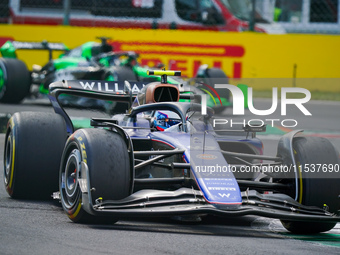 Franco Colapinto of Argentina drives the (43) Williams Racing during the Race of the Formula 1 Pirelli Gran Premio d'Italia 2024 in Monza, I...