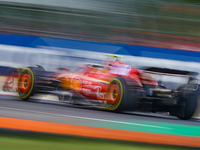 Carlos Sainz of Spain drives the (55) Scuderia Ferrari SF-24 during the Race of the Formula 1 Pirelli Gran Premio d'Italia 2024 in Monza, It...