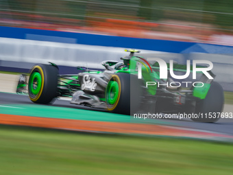 Zhou Guanyu of China drives the (24) Stake F1 Team Kick Sauber C44 during the Race of the Formula 1 Pirelli Gran Premio d'Italia 2024 in Mon...