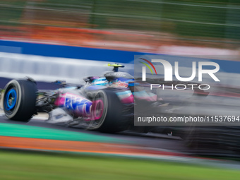 Pierre Gasly of France drives the (10) BWT Alpine F1 Team A524 during the Race of the Formula 1 Pirelli Gran Premio d'Italia 2024 in Monza,...