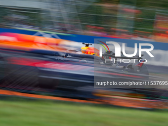 Max Verstappen of the Netherlands drives the Oracle Red Bull Racing RB20 during the Race of the Formula 1 Pirelli Gran Premio d'Italia 2024...