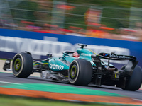 Lance Stroll of Canada drives the (18) Aston Martin Aramco F1 Team AMR24 during the Race of the Formula 1 Pirelli Gran Premio d'Italia 2024...