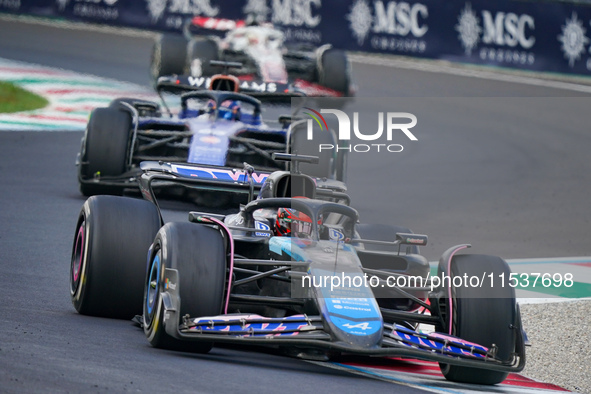 Esteban Ocon of France drives the (31) BWT Alpine F1 Team A524 during the Race of the Formula 1 Pirelli Gran Premio d'Italia 2024 in Monza,...