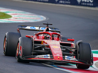 Charles Leclerc of Monaco drives the (16) Scuderia Ferrari SF-24 during the Race of the Formula 1 Pirelli Gran Premio d'Italia 2024 in Monza...