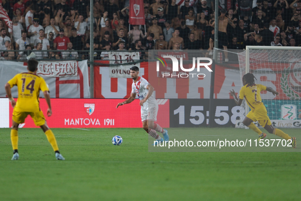 Leonardo Mancuso of Mantova 1911 participates in the Italian Serie B soccer championship football match between Mantova Calcio 1911 and US S...